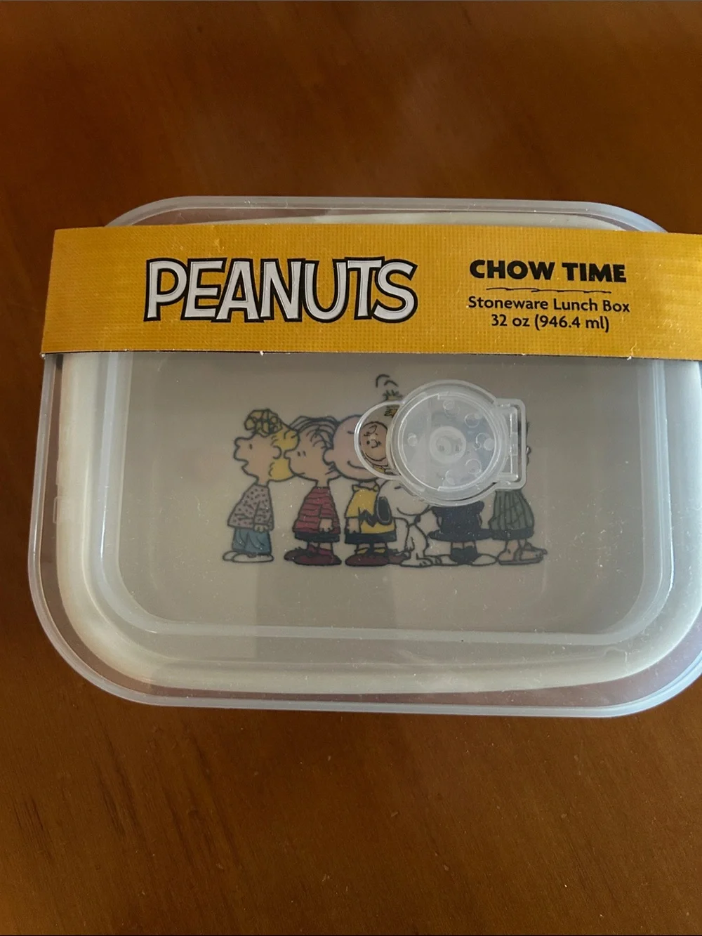 Peanuts Blue and White Striped Plastic Storage Box with Characters